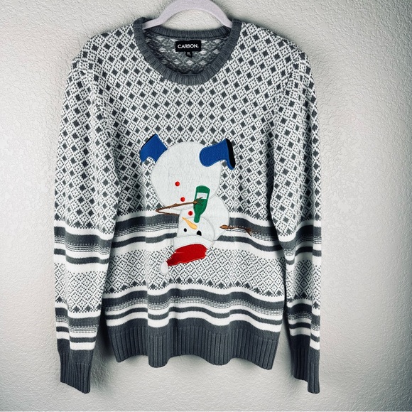 Carbon Other - Carbon Festive Gray and White Crewneck Sweater